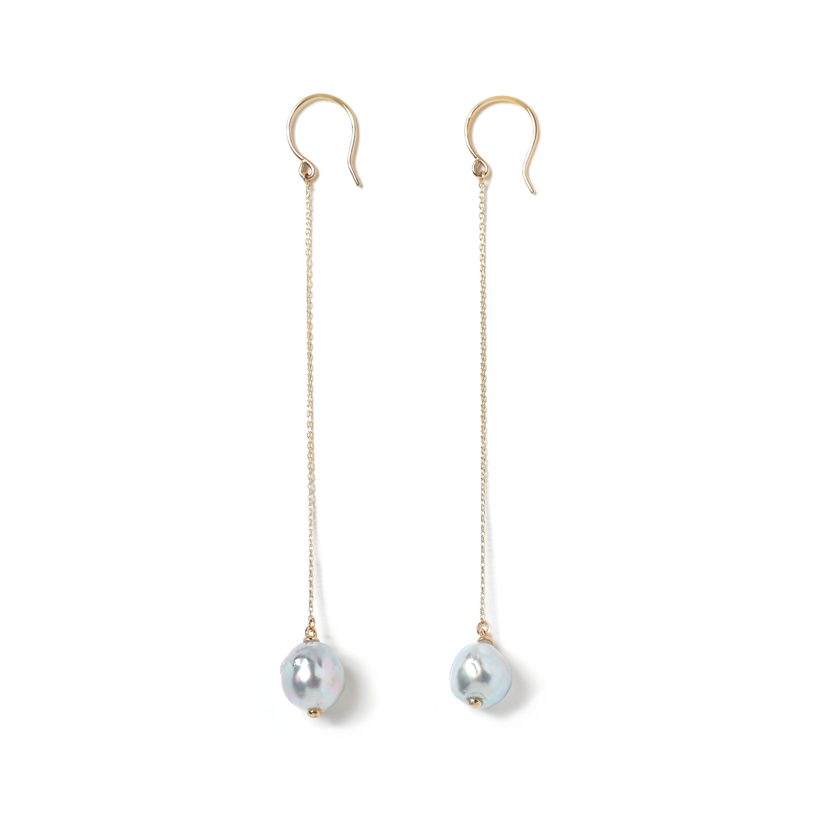 K10 1dot アコヤブラックパールピアス （バロック） – mi luna