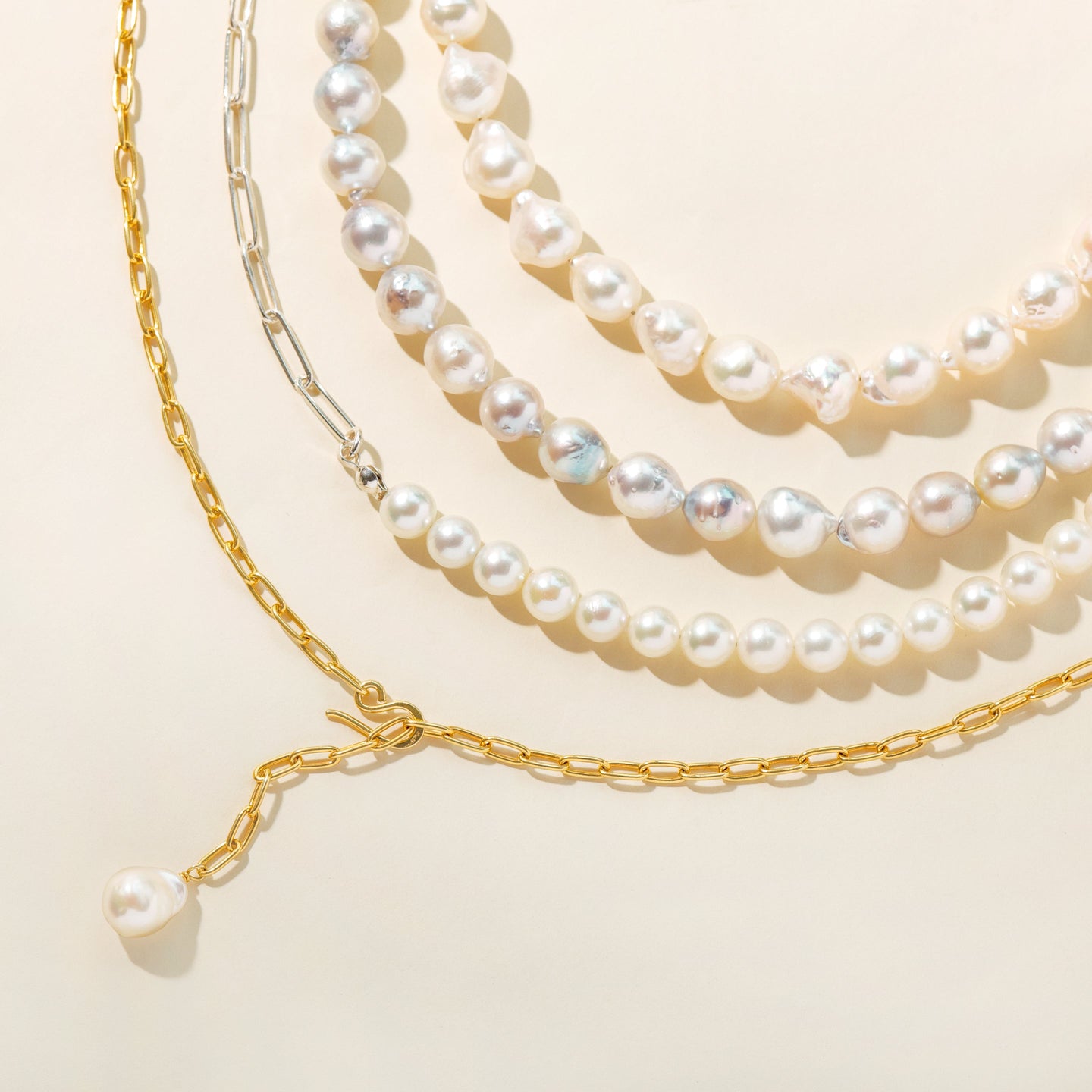 3way Akoya Pearl Chain Necklace / 3wayアコヤパールチェーンネックレス