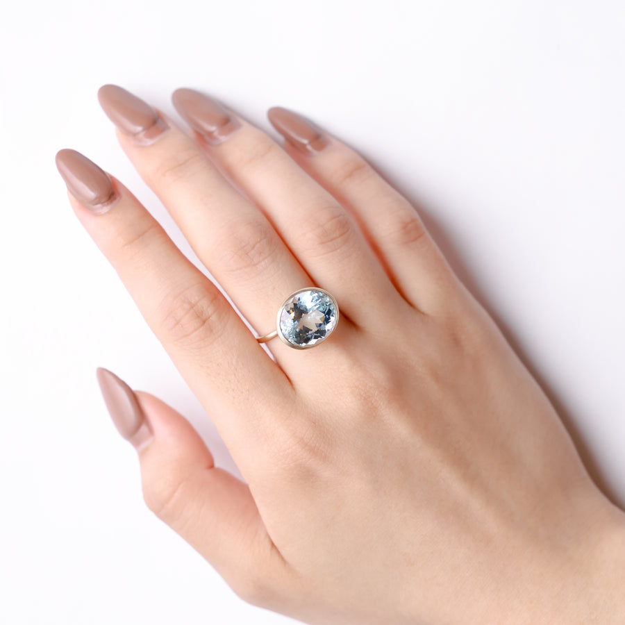 K10 アクアマリン ドロップリング