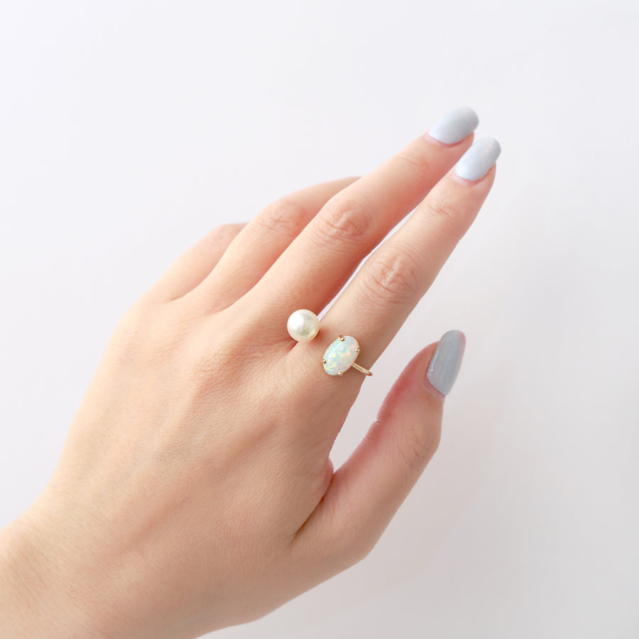 K10 1dotパール コンビネーションリング（オパール） – mi luna