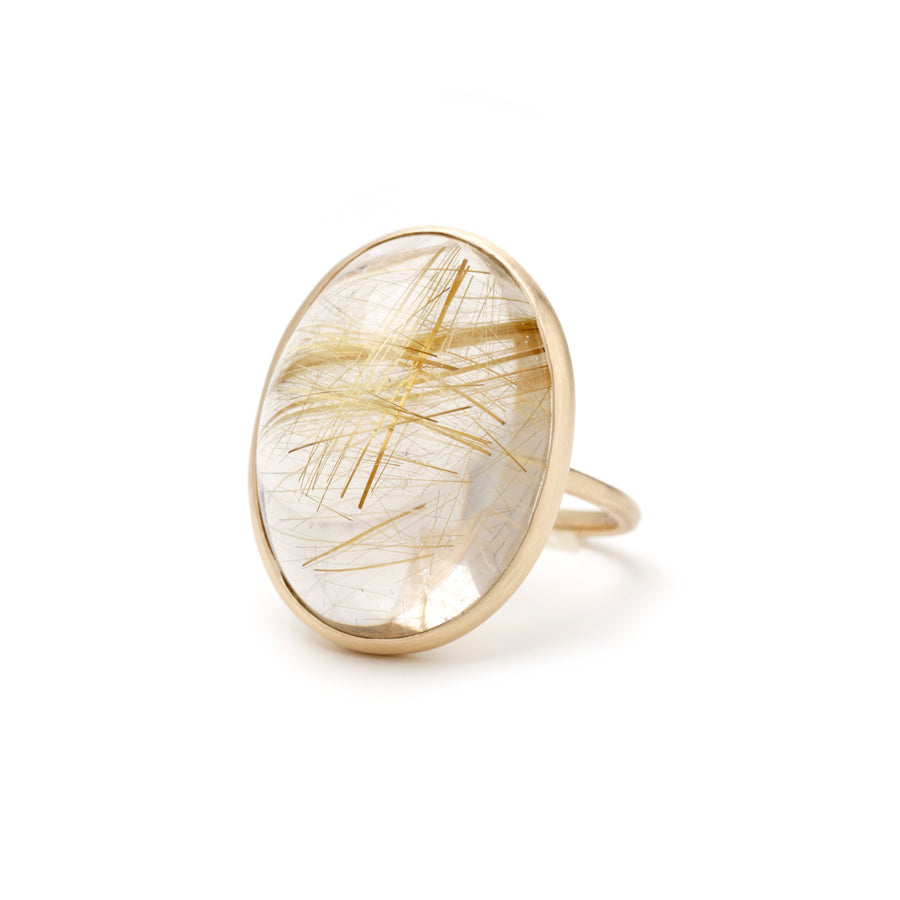 K10 ルチルクオーツ ドロップリング