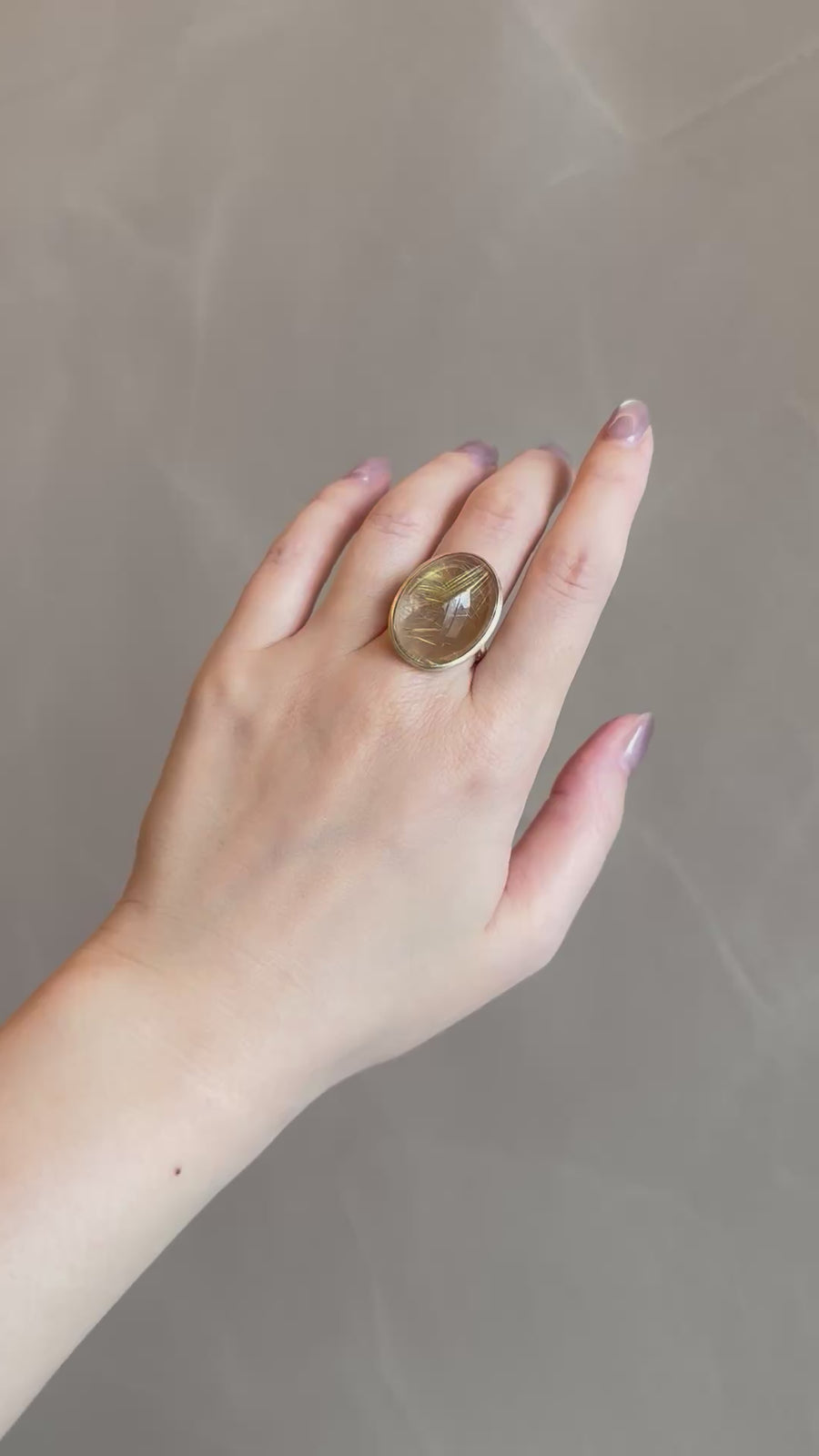 K10 ルチルクオーツ ドロップリング