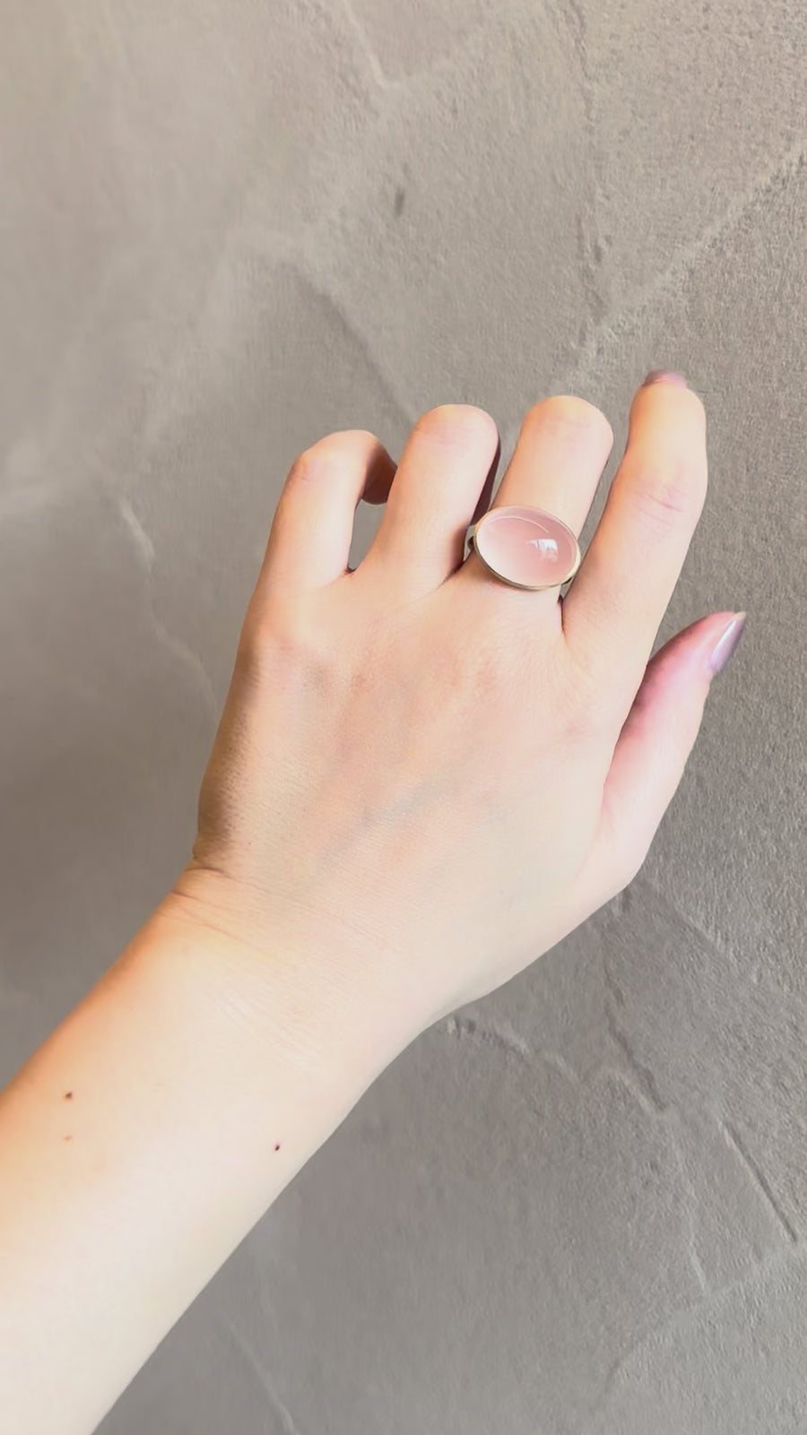 K10 ローズクオーツ ドロップリング