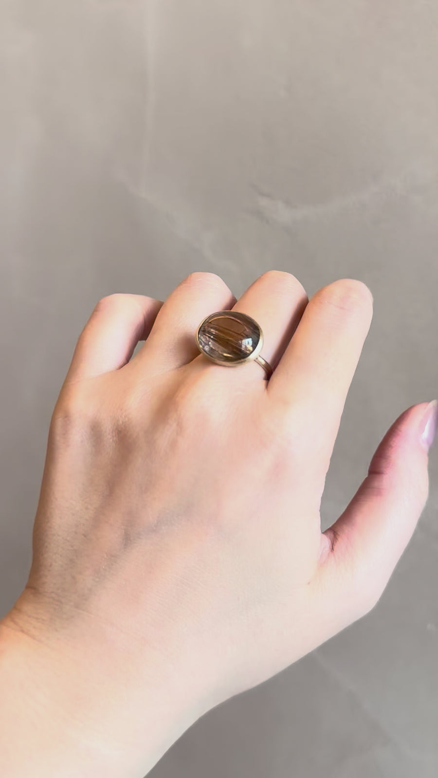 K10 トルマリンインクオーツ ドロップリング