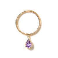 mi luna ミルーナ　18K アメジスト　ドロップリング　11号 K10 アメジスト ミニティアドロップリング – mi luna