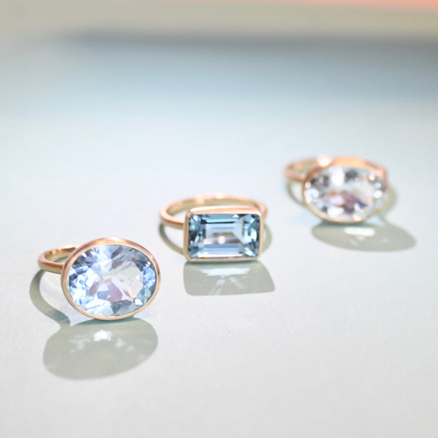 K10 アクアマリンドロップリング　