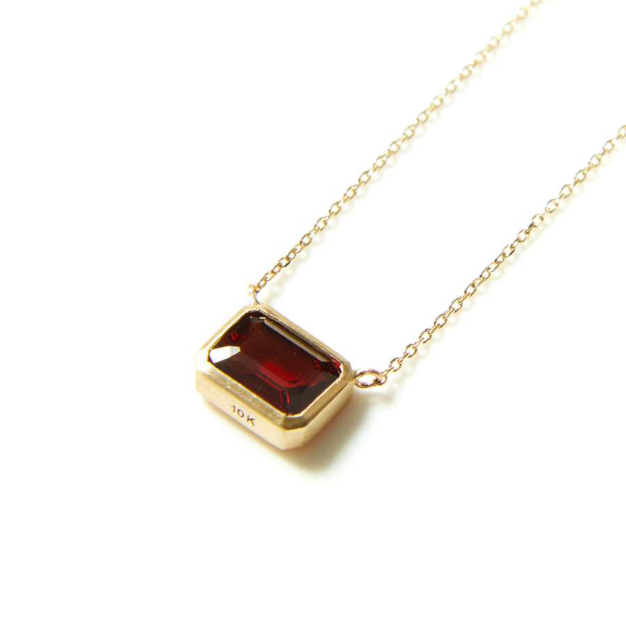 K10 ガーネット ドロップネックレス